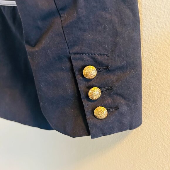 Elevenses First Mate Blazer Womens Size 8 Navy Anthropologie Nautical Military - Picture 10 of 13